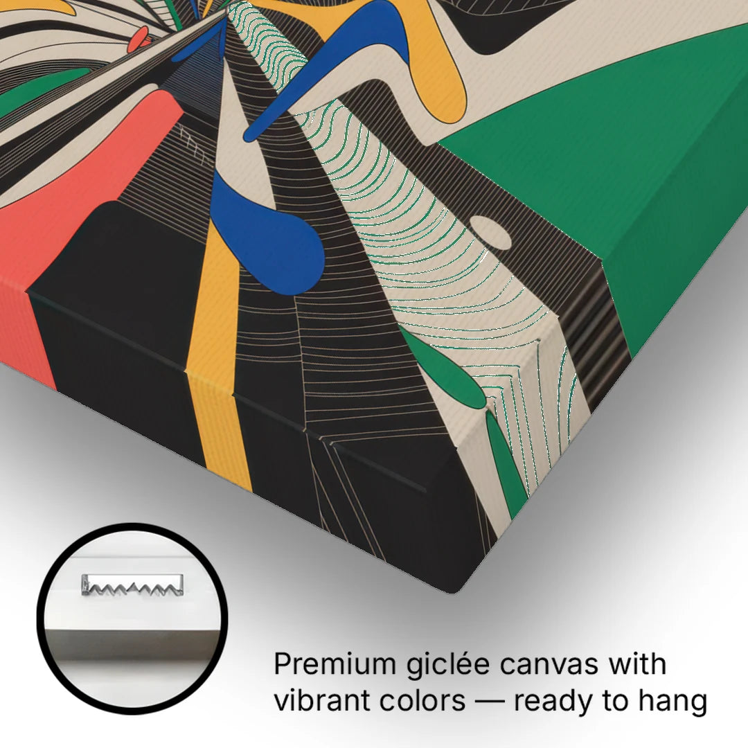 Energetic Layers of Colorful Abstract - Canvas Wall Art - Gallery Wrap Corner