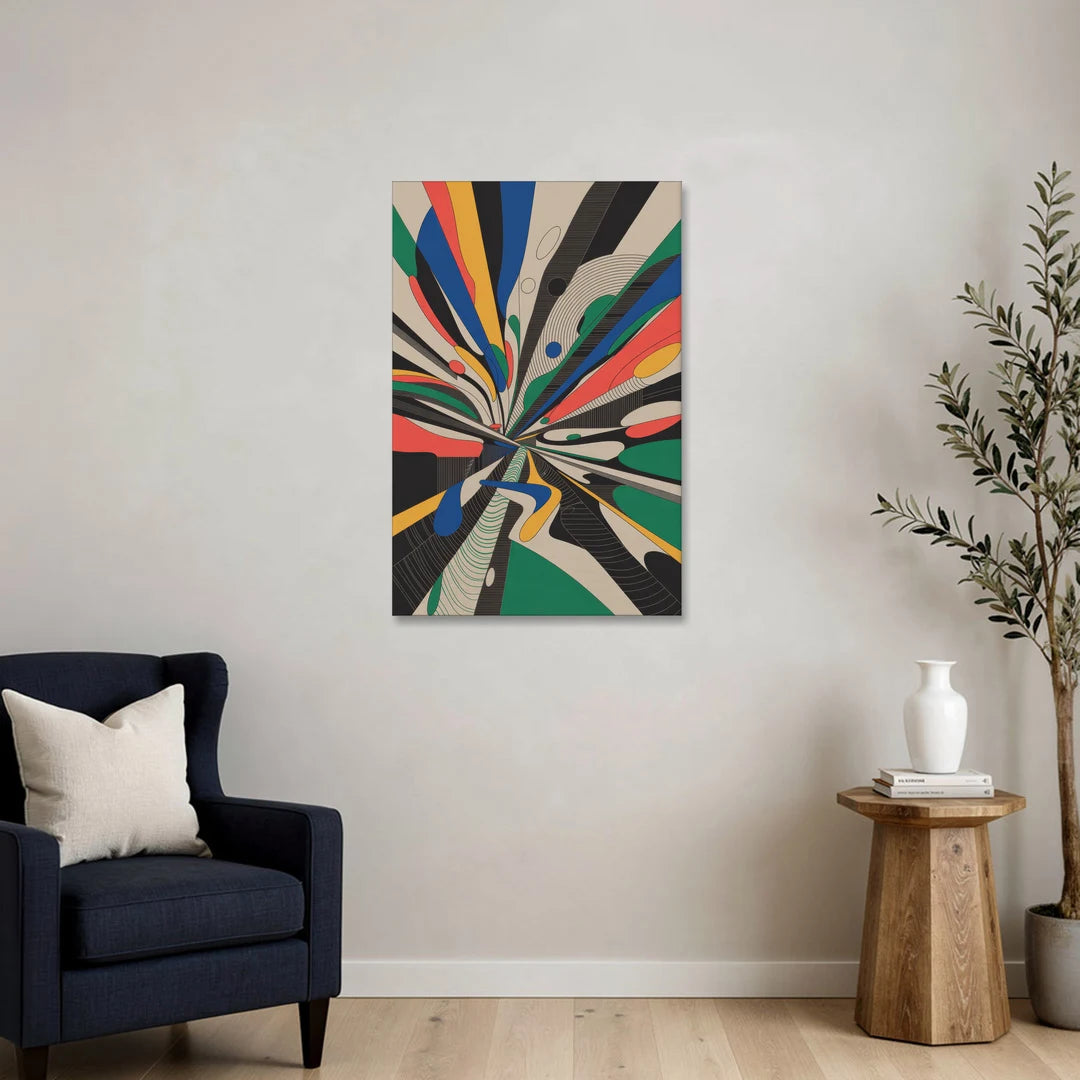 Energetic Layers of Colorful Abstract - Canvas Wall Art - Sofa - 24x36
