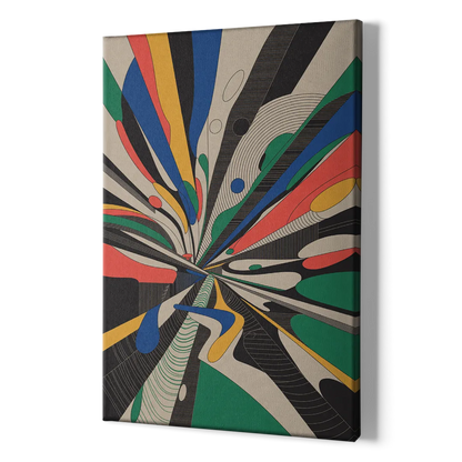 Energetic Layers of Colorful Abstract - Canvas Print Art Sides