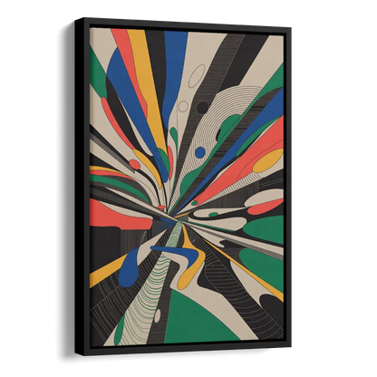 Energetic Layers of Colorful Abstract Side - Black Canvas Wall Art