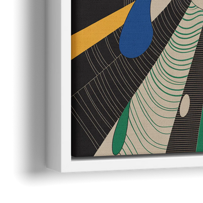 Energetic Layers of Colorful Abstract - Close-Up White Frame Canvas