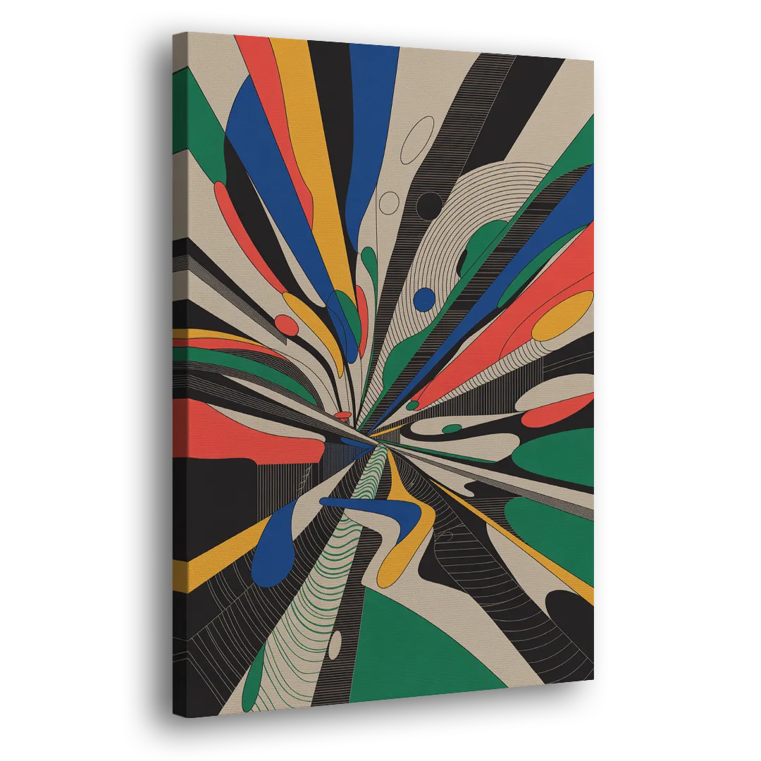 Energetic Layers of Colorful Abstract Side - Canvas Wall Art