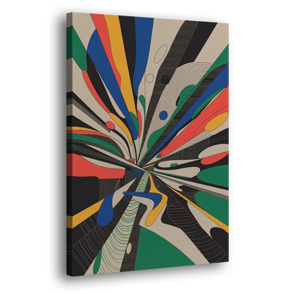 Energetic Layers of Colorful Abstract Side - Canvas Wall Art