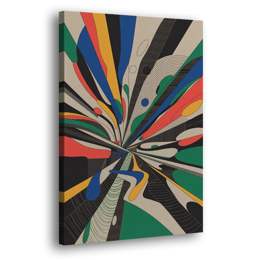 Energetic Layers of Colorful Abstract Side - Canvas Wall Art