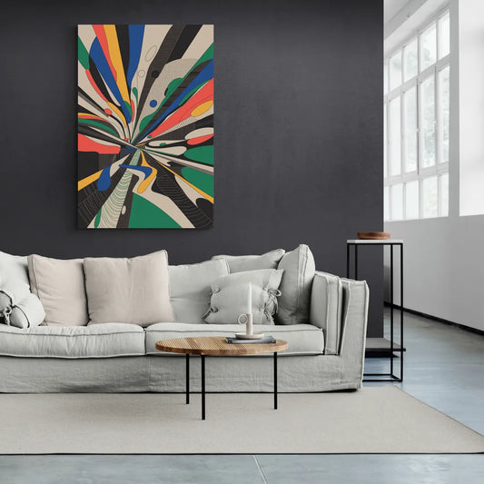Energetic Layers of Colorful Abstract - Canvas Wall Art Living Room