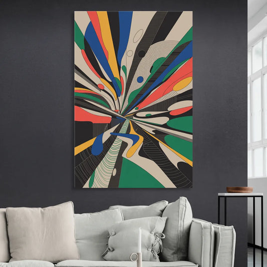 Energetic Layers of Colorful Abstract Living Room - Canvas Wall Art