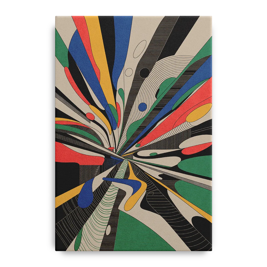 Energetic Layers of Colorful Abstract Front - Canvas Wall Art