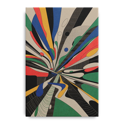 Energetic Layers of Colorful Abstract Front - Canvas Wall Art