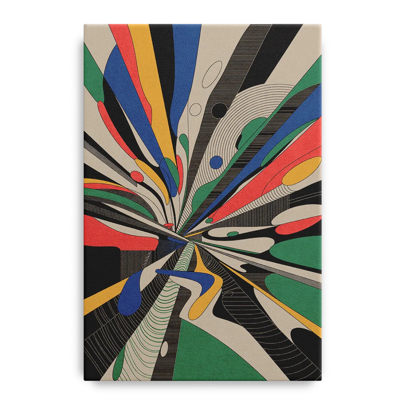 Energetic Layers of Colorful Abstract Front - Canvas Wall Art