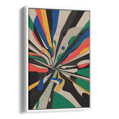 Energetic Layers of Colorful Abstract Side - White Canvas Wall Art