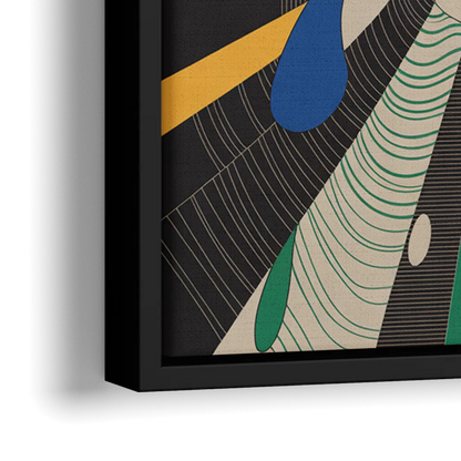 Energetic Layers of Colorful Abstract - Close-Up Black Frame Canvas