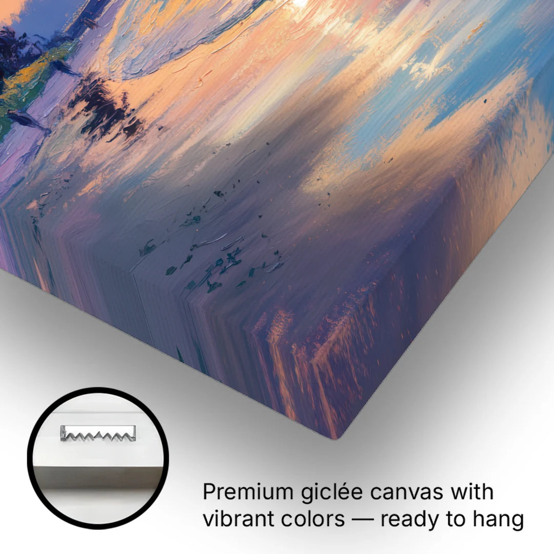 English Bay Sunset - Canvas Wall Art - Gallery Wrap Corner