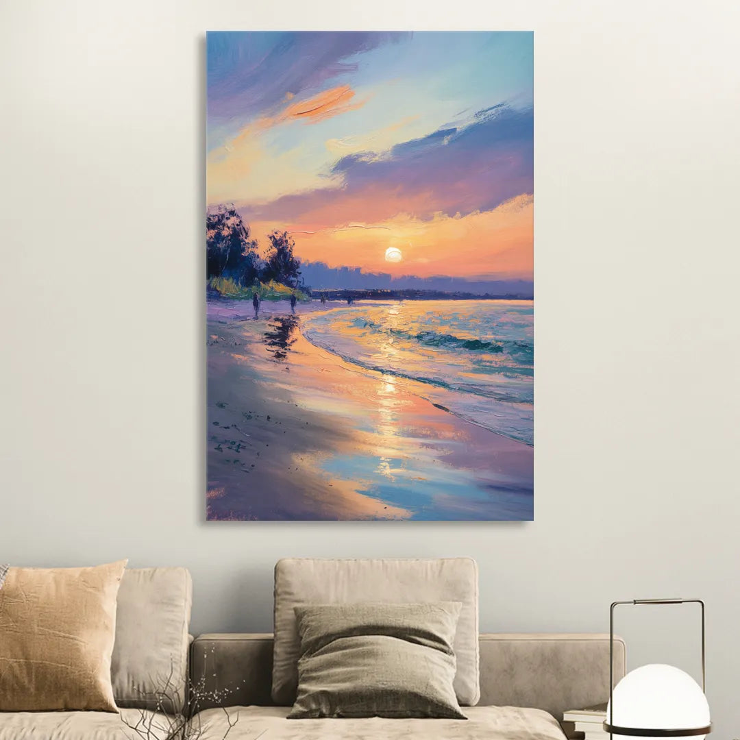 English Bay Sunset Living Room - Canvas Wall Art
