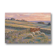 English Countryside Wall Art of a Red Field Gate - Canvas Wall Art - Front