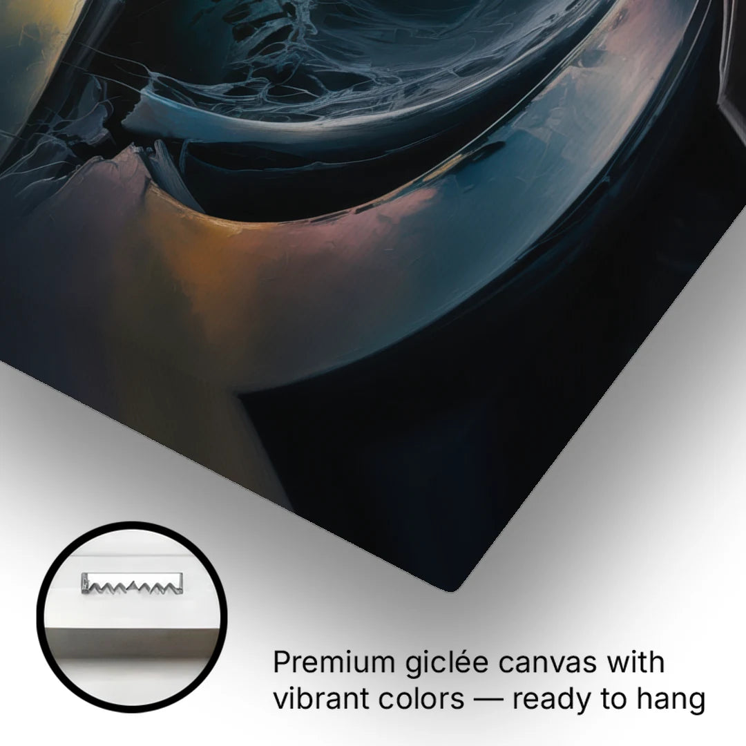 Enigmatic Swirl Dark Abstract - Canvas Wall Art - Gallery Wrap Corner