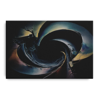 Enigmatic Swirl Dark Abstract - Canvas Wall Art