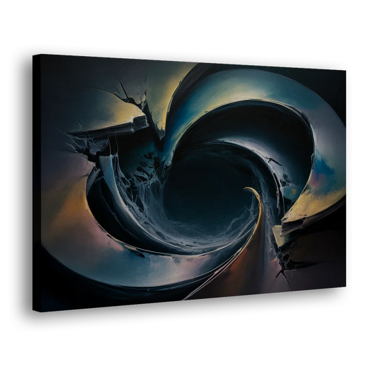 Enigmatic Swirl Dark Abstract Side - Canvas Wall Art