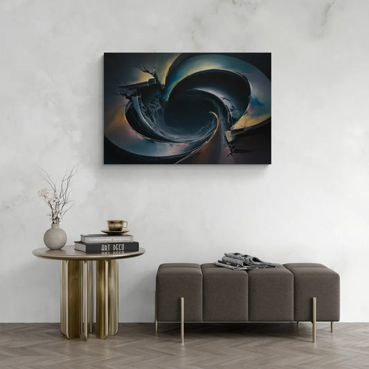 Enigmatic Swirl Dark Abstract - Canvas Wall Art Living Room