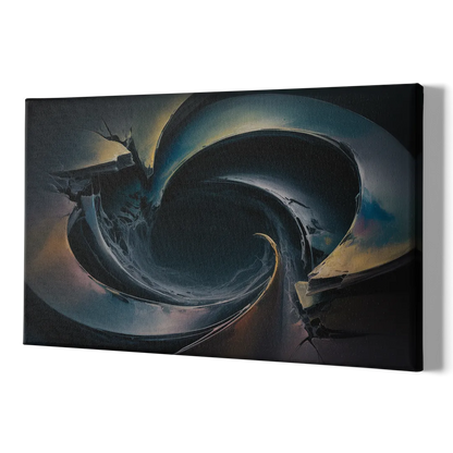 Enigmatic Swirl Dark Abstract - Canvas Print Art Sides