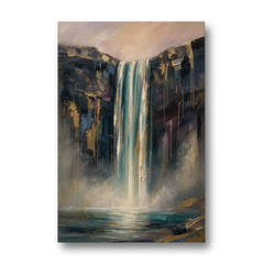 Entryway Wall Art with a Teal Waterfall - Canvas Wall Art - Front