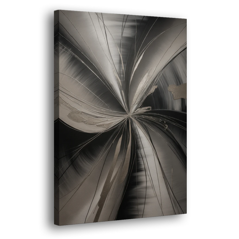 Entwined Elegance Black and Grey Abstract - Canvas Wall Art - Side
