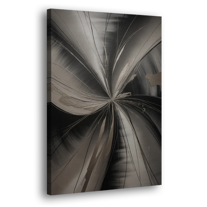 Entwined Elegance Black and Grey Abstract Side - Canvas Wall Art
