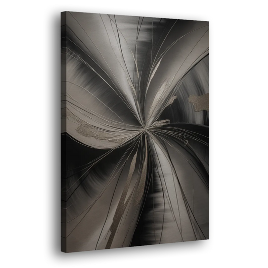 Entwined Elegance Black and Grey Abstract Side - Canvas Wall Art