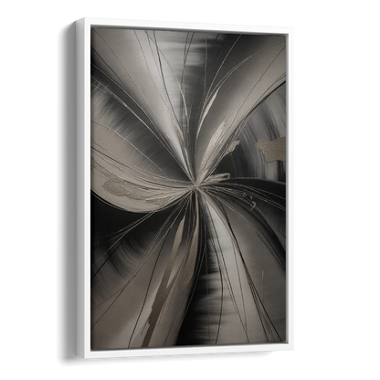 Entwined Elegance Black and Grey Abstract Side - White Canvas Wall Art