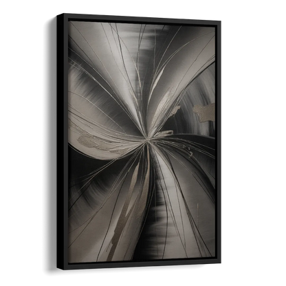 Entwined Elegance Black and Grey Abstract Side - Black Canvas Wall Art