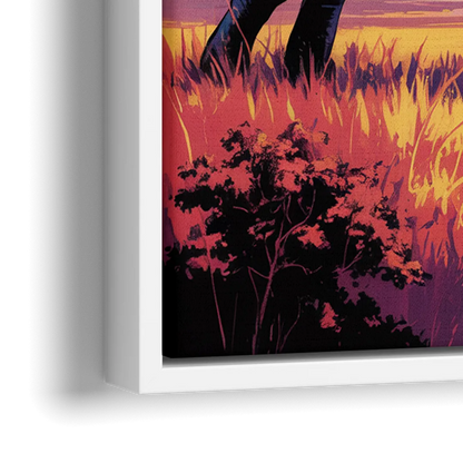 Epic Elephant Battle - Close-Up White Frame Canvas