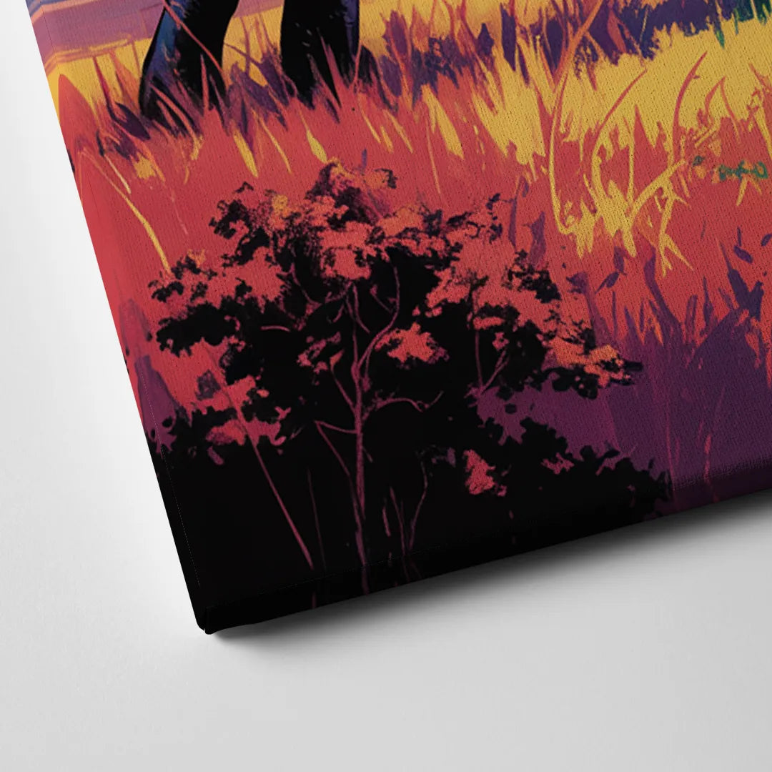 Epic Elephant Battle Canvas Close Up
