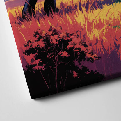 Epic Elephant Battle Canvas Close Up