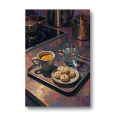 Espresso and Amaretti Coffee Tray - Canvas Wall Art - Front