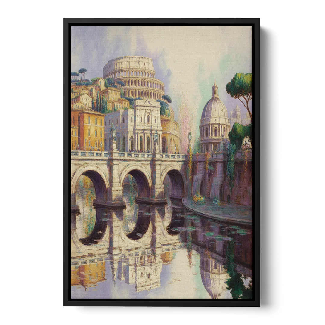 Eternal Cityscape Front - Black Canvas Wall Art