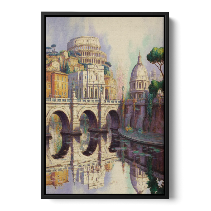 Eternal Cityscape Front - Black Canvas Wall Art