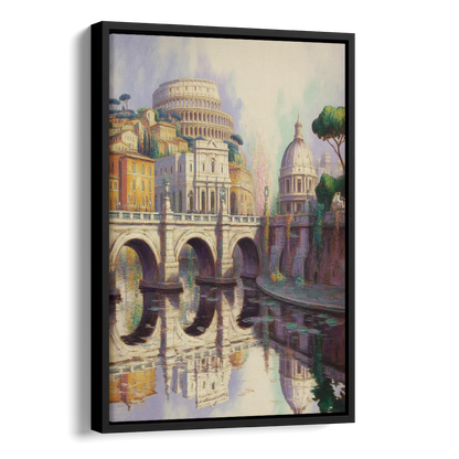 Eternal Cityscape Side - Black Canvas Wall Art