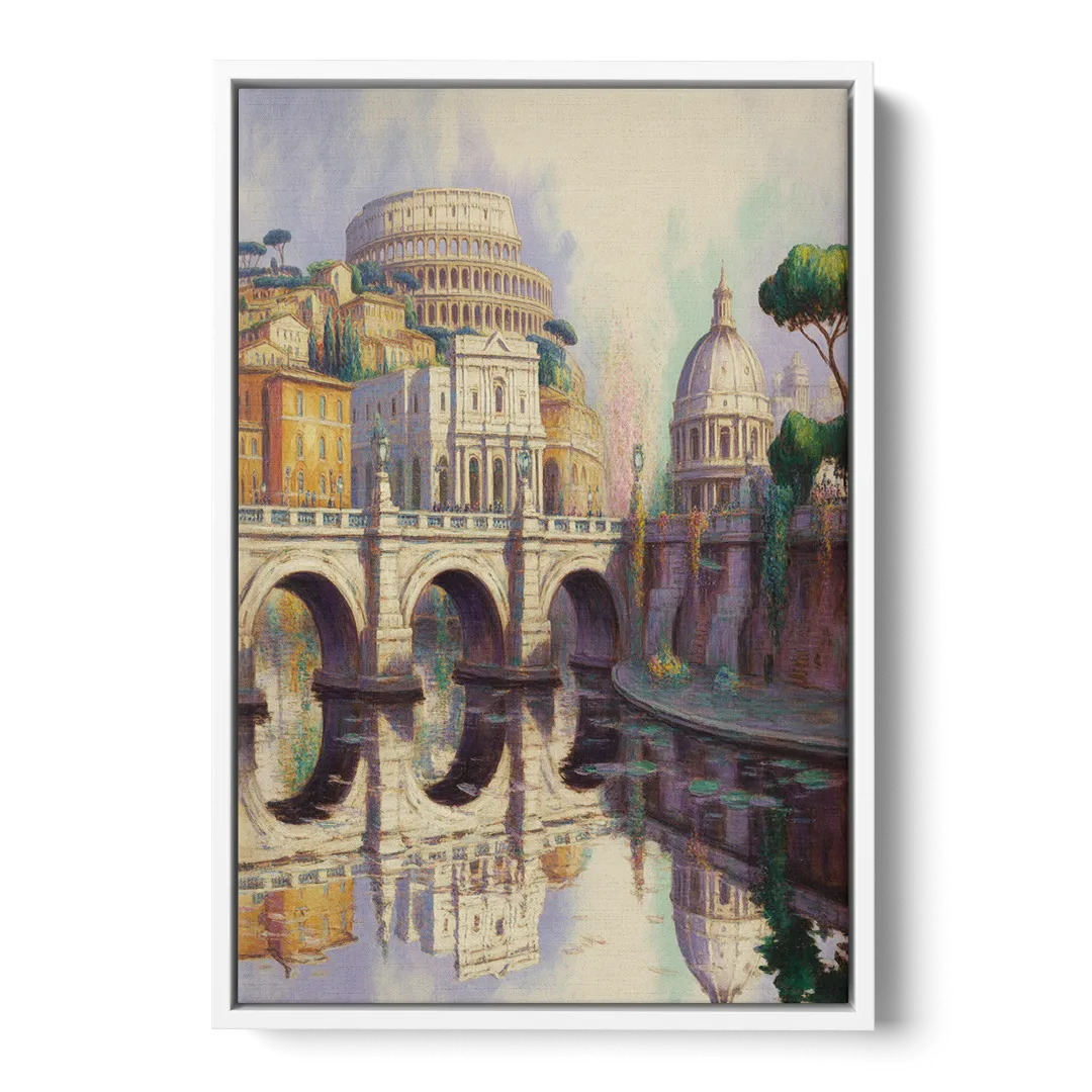 Eternal Cityscape Front - White Canvas Wall Art