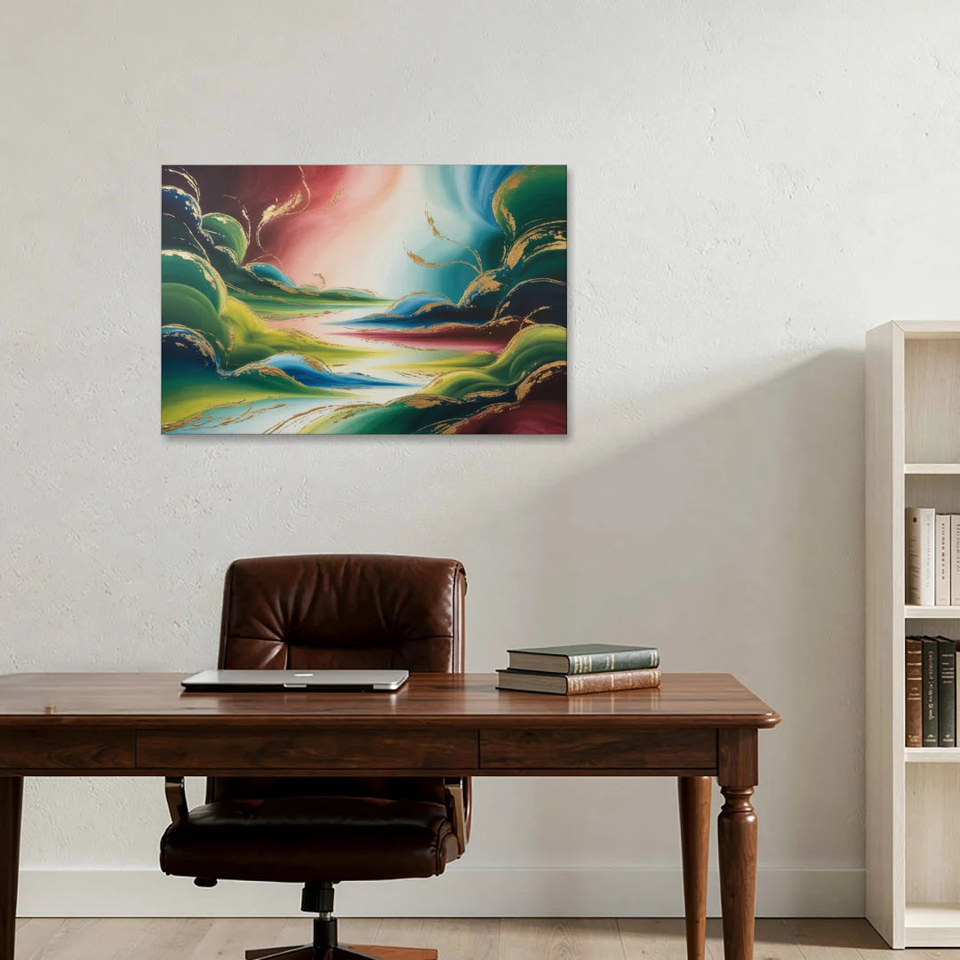 Ethereal Dreamscape Colorful Abstract - Canvas Wall Art - Office - 36x24