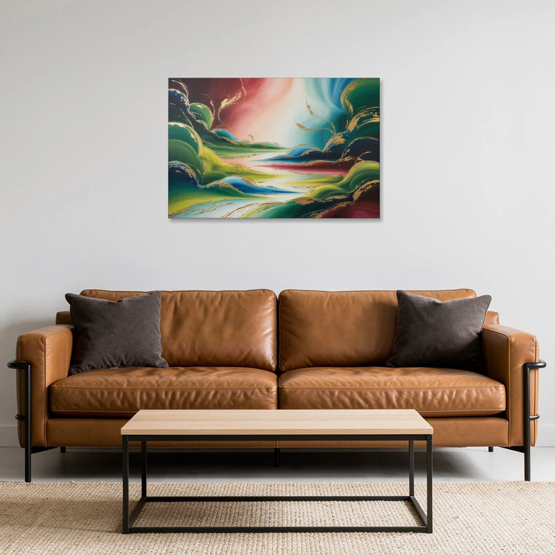 Ethereal Dreamscape Colorful Abstract - Canvas Wall Art - Sofa - 36x24