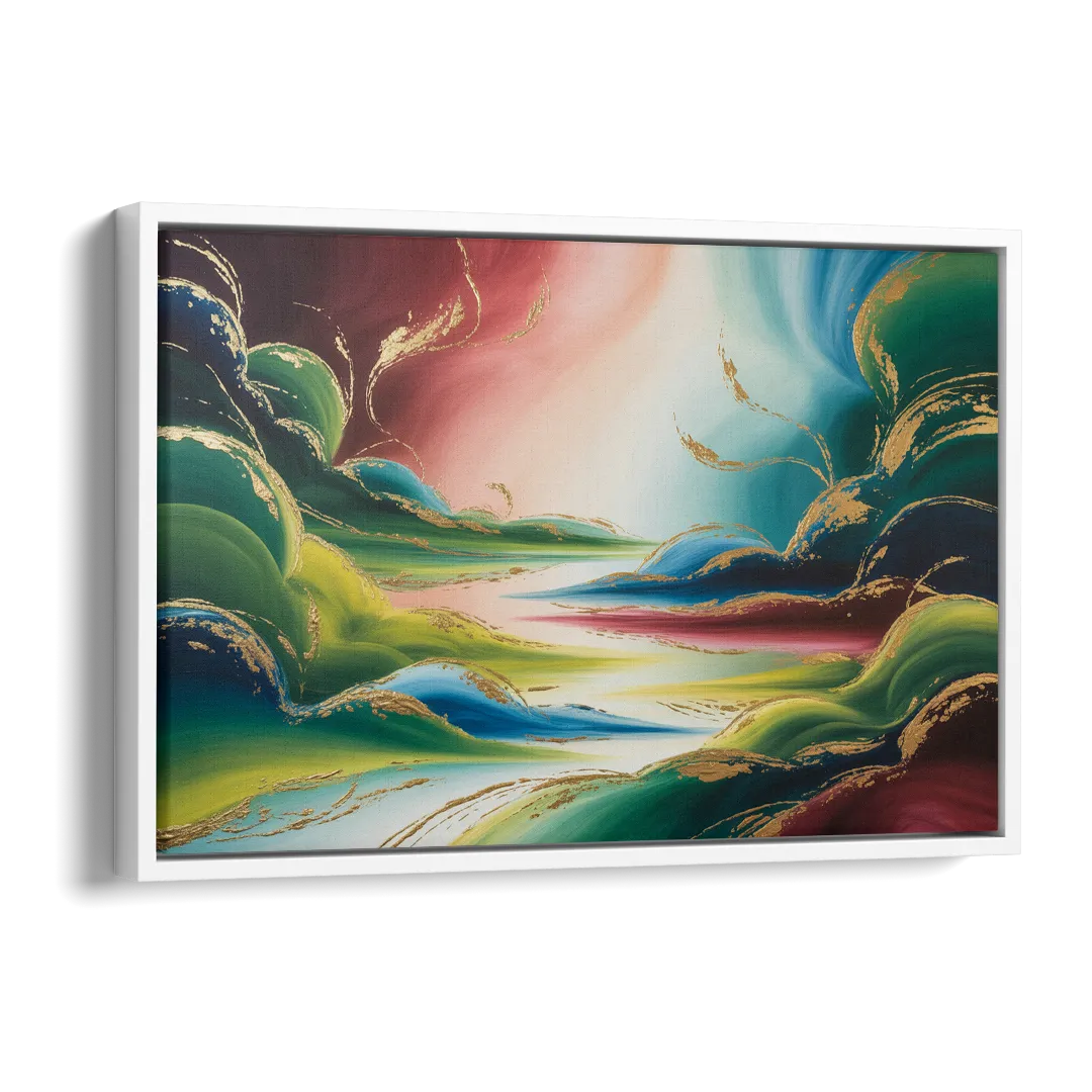 Ethereal Dreamscape Colorful Abstract Side - White Canvas Wall Art