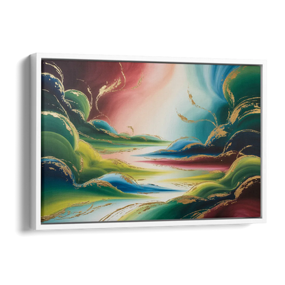 Ethereal Dreamscape Colorful Abstract Side - White Canvas Wall Art