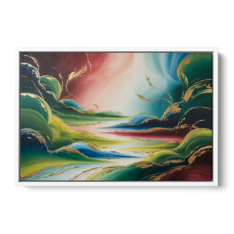 Ethereal Dreamscape Colorful Abstract Front - White Canvas Wall Art
