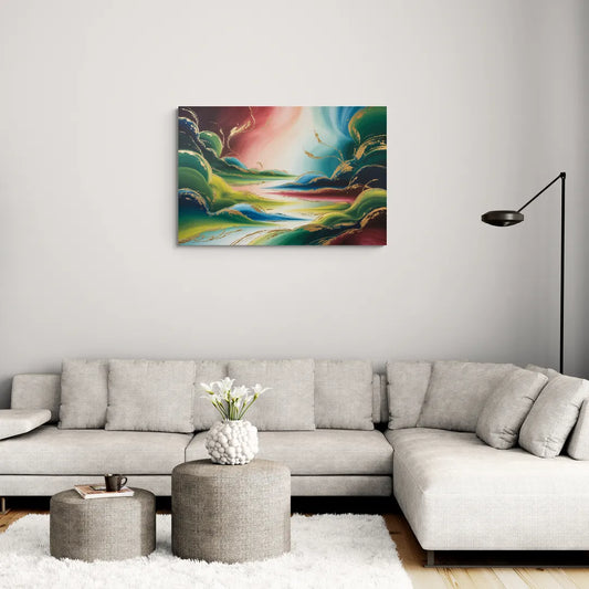 Ethereal Dreamscape Colorful Abstract - Canvas Wall Art Living Room