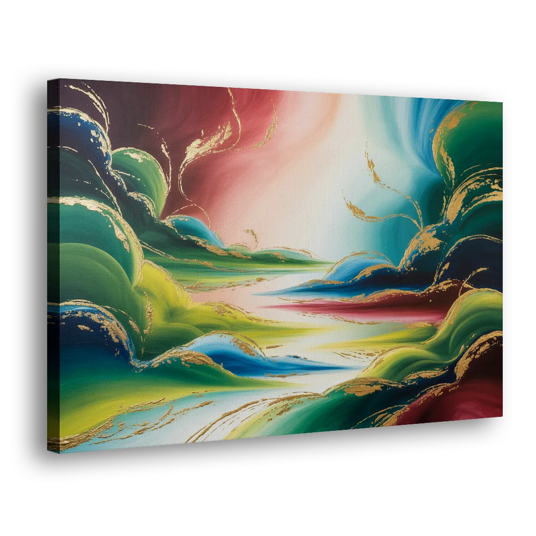 Ethereal Dreamscape Colorful Abstract Side - Canvas Wall Art