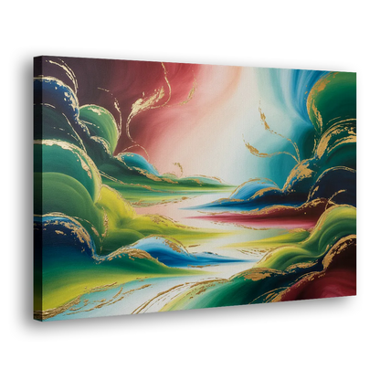 Ethereal Dreamscape Colorful Abstract Side - Canvas Wall Art