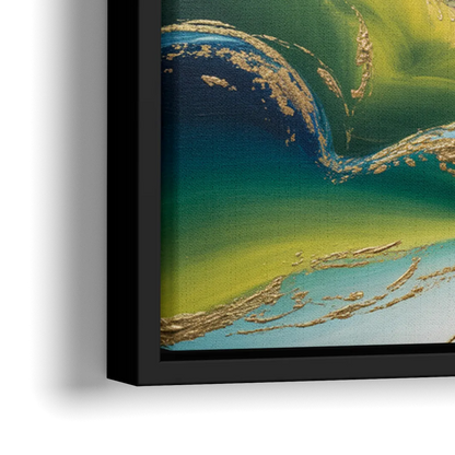 Ethereal Dreamscape Colorful Abstract - Close-Up Black Frame Canvas