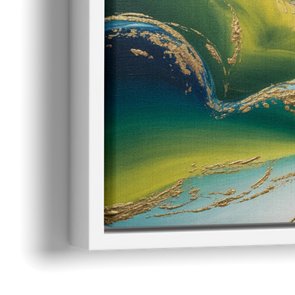 Ethereal Dreamscape Colorful Abstract - Close-Up White Frame Canvas