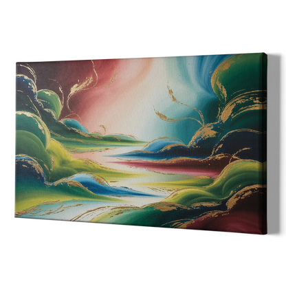 Ethereal Dreamscape Colorful Abstract - Canvas Print Art Sides