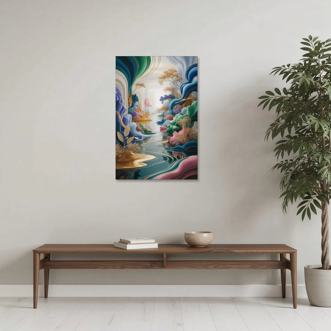 Ethereal Elegance Colorful Abstract - Canvas Wall Art - Coffee Table - 24x36