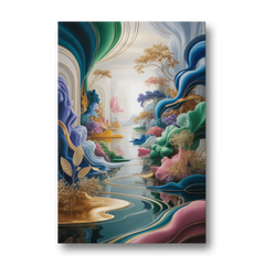 Ethereal Elegance Colorful Abstract - Canvas Wall Art - Front